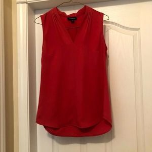 Collarless blouse in coral pink Size XS